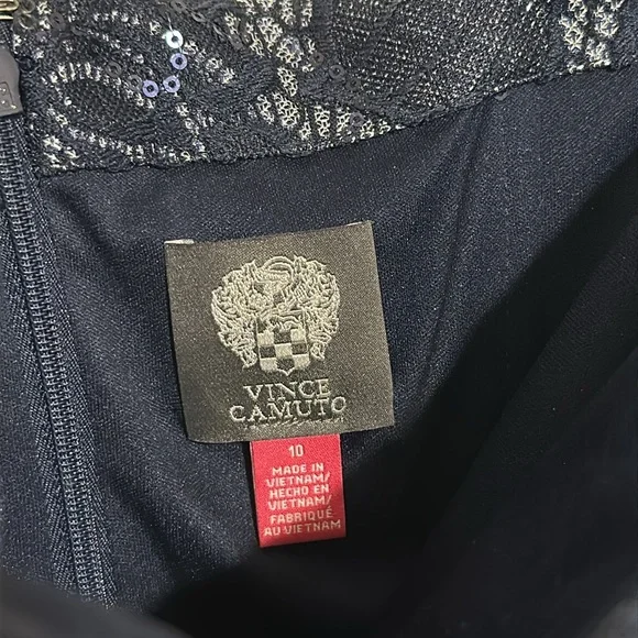 Vince Camuto Navy Blue Off-Shoulder Maxi Gown - Picture 7 of 9